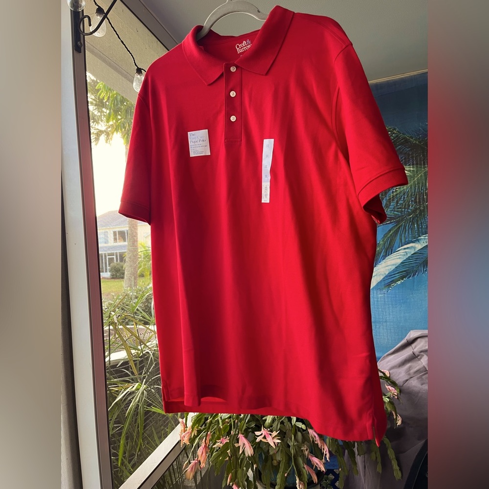 Men XXL red polo shirt